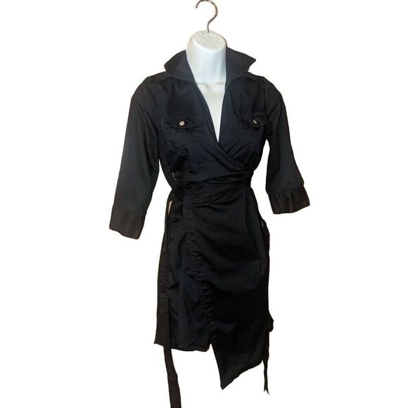 Vintage Y2K Black Converse Wrap Dress - Picture 1 of 11